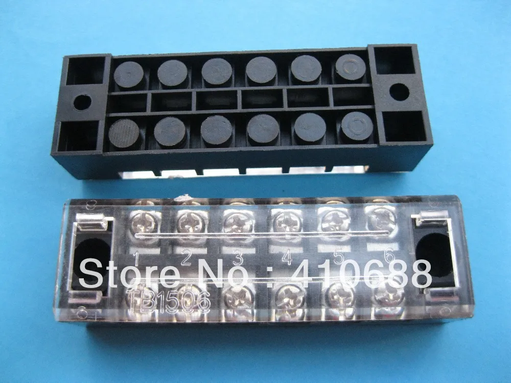 Клеммная колодка 600 В 15 А TB1506 двухрядная 6 позиций 40 шт.|terminal block|posit |