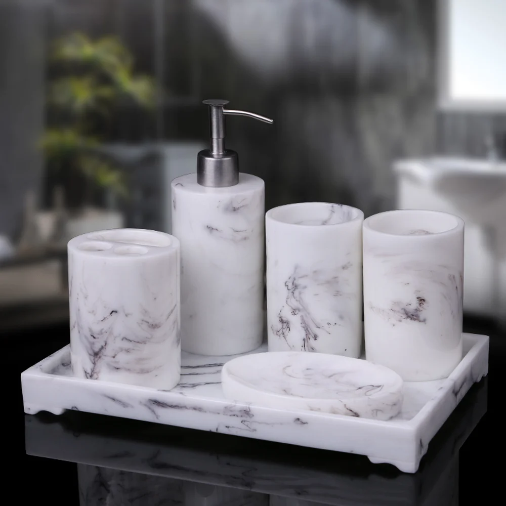 European-style bathroom five-piece bathroom toiletries kit Resin mug toothbrush holder set LO724347
European-style bathroom five-piece bathroom toiletries kit Resin mug toothbrush holder set LO724347