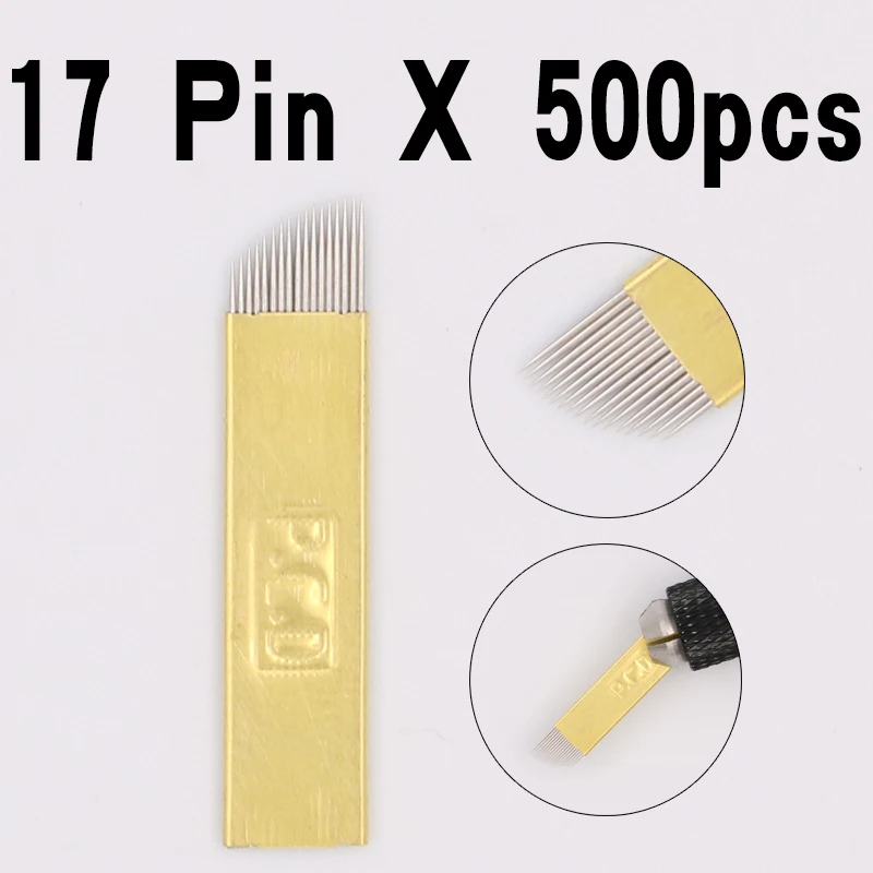 500 pcs PCD 17 Pins Permanent Makeup Eyebrow Tattoo Blade For 3D Embroidery Manual Tattoo Pen Machine Microblading Needles
500 pcs PCD 17 Pins Permanent Makeup Eyebrow Tattoo Blade For 3D Embroidery Manual Tattoo Pen Machine Microblading Needles