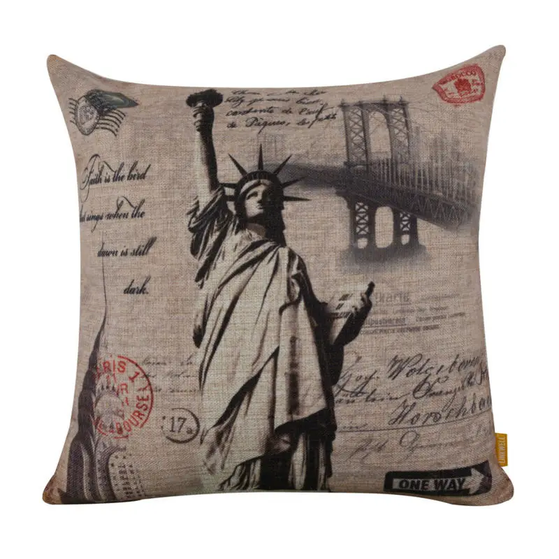 LINKWELL 45x45cm Retro New York Statue of Liberty USA Cushion Cover throw pillowcase Golden Gate Bridge Empire State of Building
LINKWELL 45x45cm Retro New York Statue of Liberty USA Cushion Cover throw pillowcase Golden Gate Bridge Empire State of Building