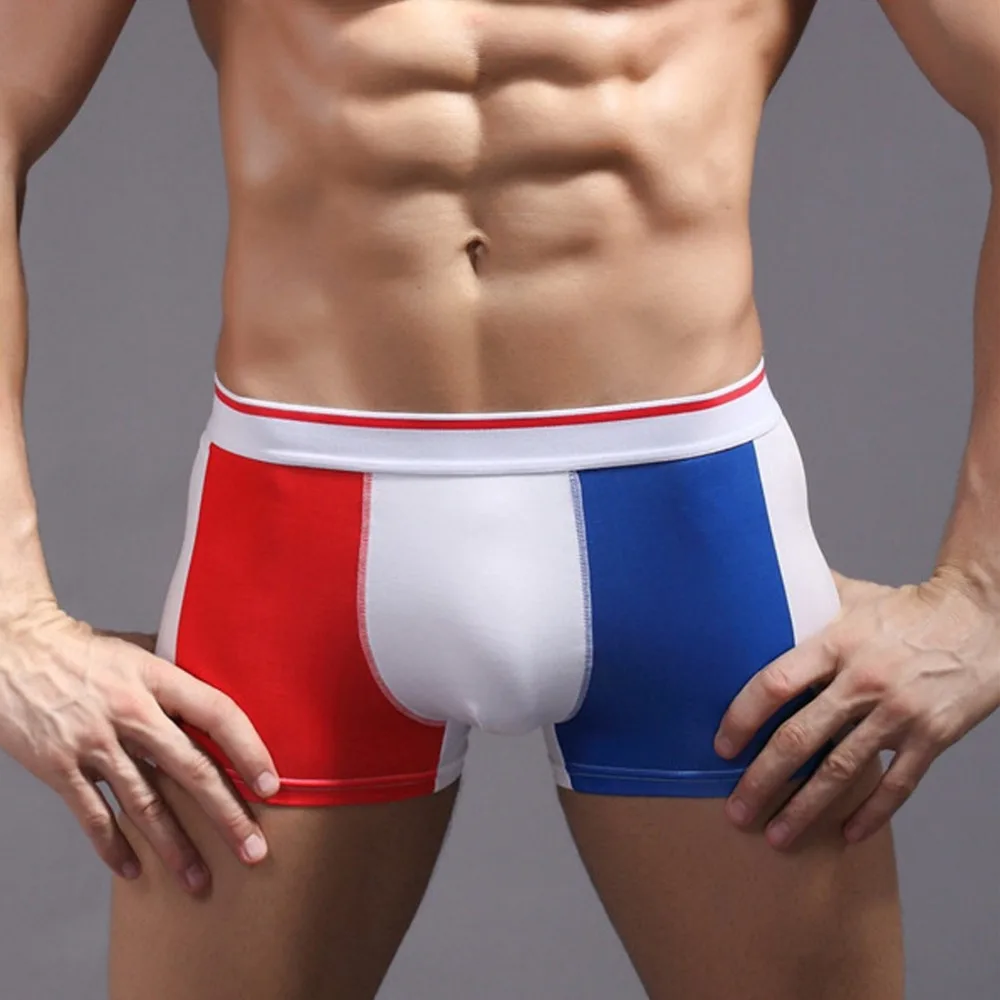 ZAPUYO Бренд Французский флаг Боксеры Кубок Мира Высокое Качество Sexy Men's Underwear
