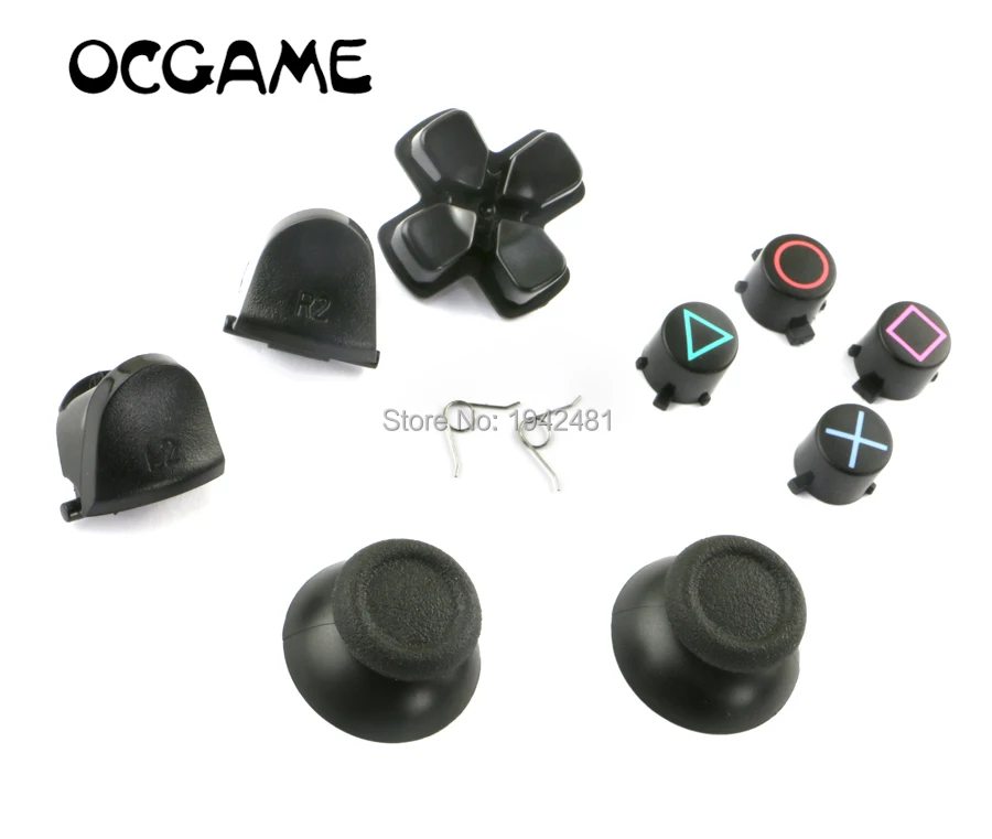 OCGAME 2 компл./лот черный полный набор запасных частей кнопки для PS4 контроллер