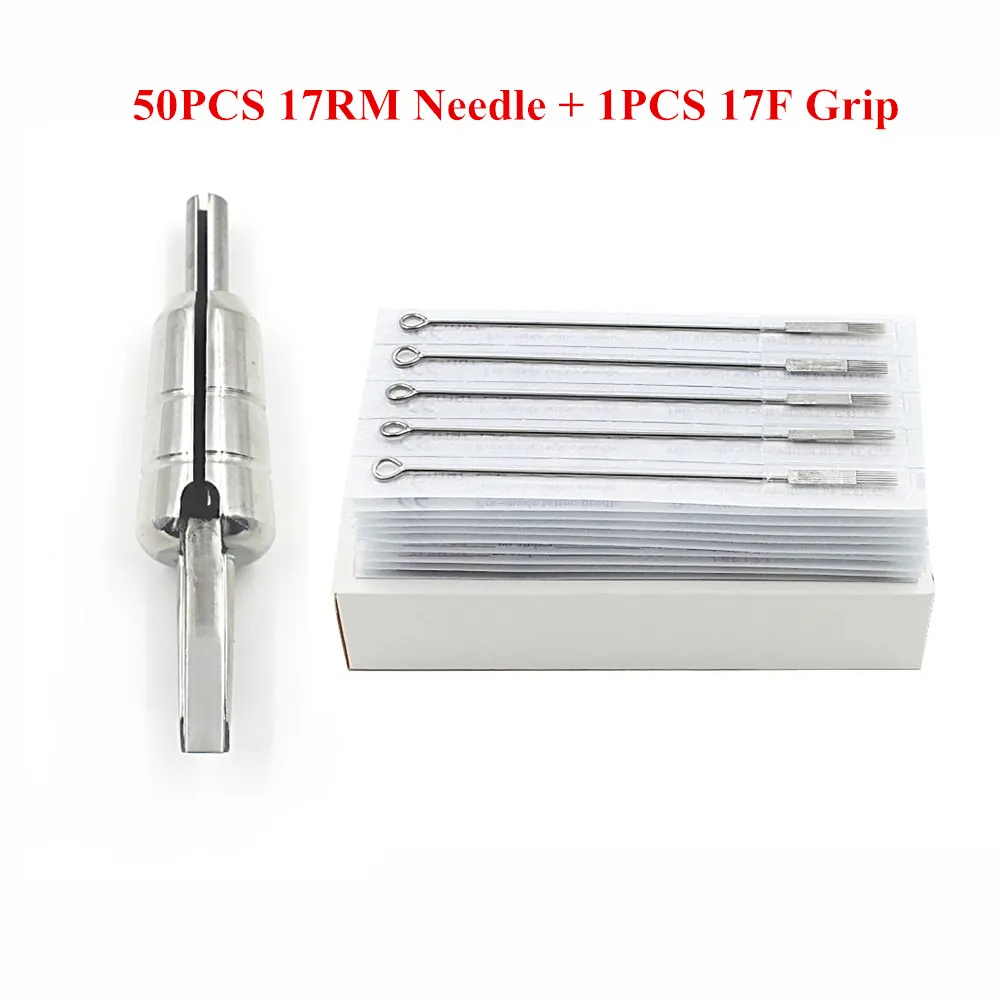 EZ 50 pc Round Magnum Tattoo Needles 17RM with 1 pc Stainless Steel Magnem bullet tubes 17F Tattoo Grip tattoo supply 1 set/lot
EZ 50 pc Round Magnum Tattoo Needles 17RM with 1 pc Stainless Steel Magnem bullet tubes 17F Tattoo Grip tattoo supply 1 set/lot