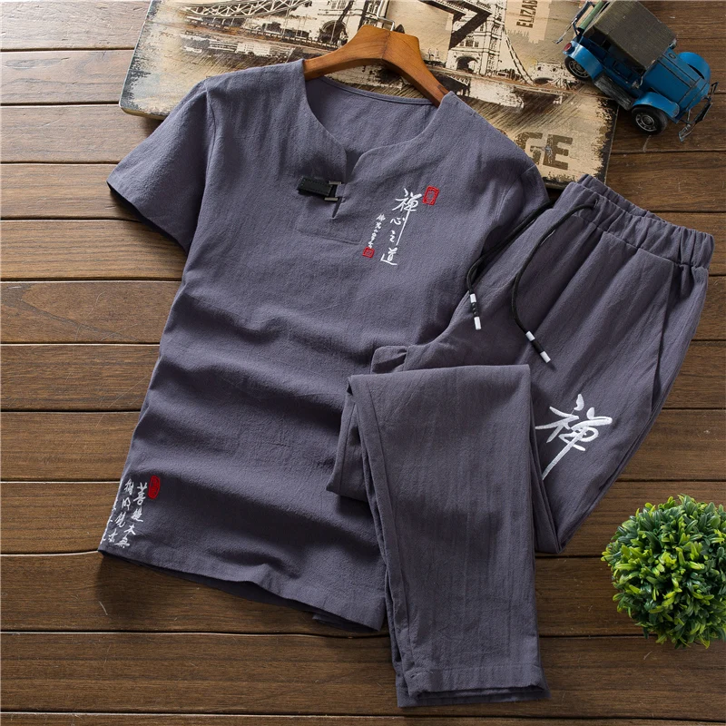6XL Large Size Mens Embroidered Short-Sleeved Tshirt And Drawstring Pants 5 Colors Can Choose Summer Movement Leisure Suit Male
6XL Large Size Mens Embroidered Short-Sleeved Tshirt And Drawstring Pants 5 Colors Can Choose Summer Movement Leisure Suit Male