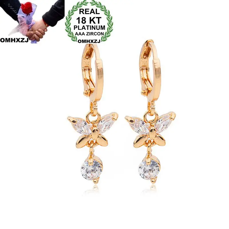 OMHXZJ Wholesale European Fashion Woman Girl Party Wedding Gift Betterfly White AAA Zircon 18KT Yellow Gold Drop Earrings EA413
OMHXZJ Wholesale European Fashion Woman Girl Party Wedding Gift Betterfly White AAA Zircon 18KT Yellow Gold Drop Earrings EA413