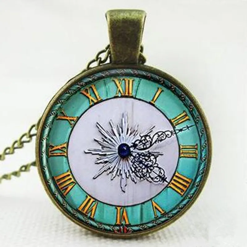 Часы колье с подвеской часы бронзовая цепь длинное массивное ожерелье ювелирные