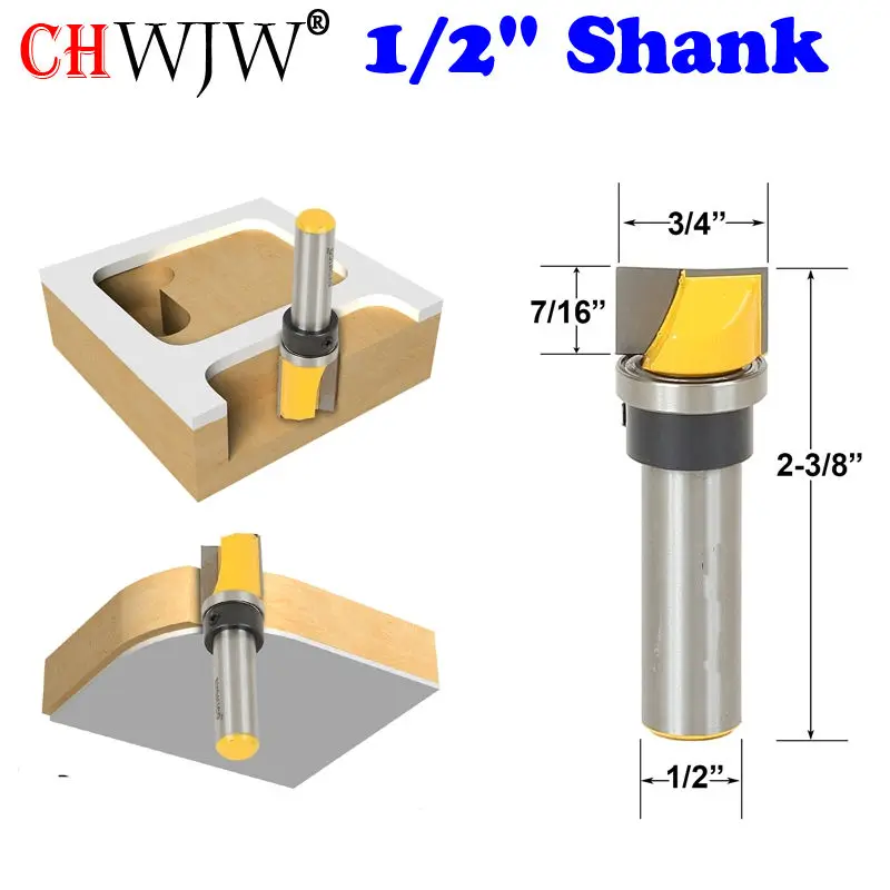 1PC 1/2" Shank Mortise/Template Trim Router Bit - Bottom Cleaning -Woodworking cutter Tenon Cutter for Woodworking Tools
1PC 1/2" Shank Mortise/Template Trim Router Bit - Bottom Cleaning -Woodworking cutter Tenon Cutter for Woodworking Tools