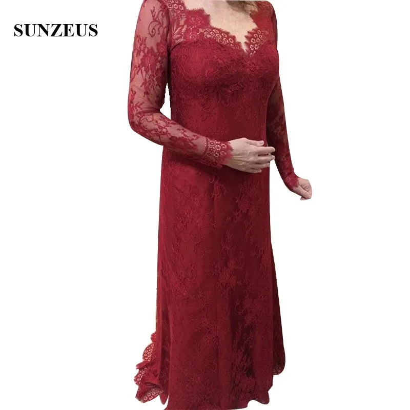 Vintage Long Sleeves Lace Mother Of The Bride Dresses Straight Illusion Neck Floor Length Long Elegant Godmother Gowns CM212
Vintage Long Sleeves Lace Mother Of The Bride Dresses Straight Illusion Neck Floor Length Long Elegant Godmother Gowns CM212