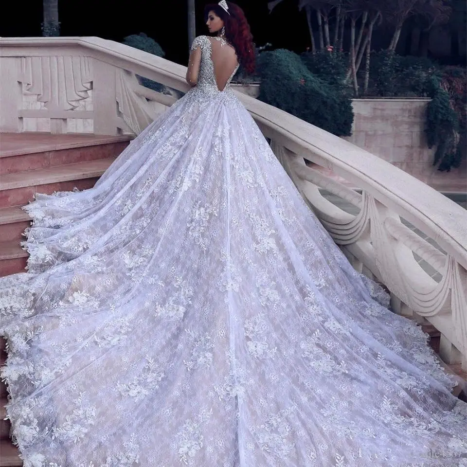 Robe de mariee 2019 Long Sleeves Lace Sparkle See Through Back Luxury Dubai Arabic Wedding Gowns Bridal Dresses
Robe de mariee 2019 Long Sleeves Lace Sparkle See Through Back Luxury Dubai Arabic Wedding Gowns Bridal Dresses