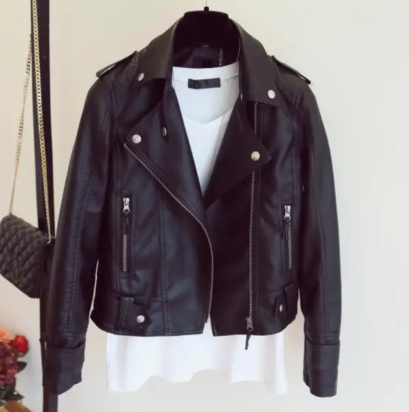 Female 2019 New Design Spring Autumn PU Leather Jacket Faux Soft Leather Coat Slim Black Rivet Zipper Motorcycle Pink Jackets
Female 2019 New Design Spring Autumn PU Leather Jacket Faux Soft Leather Coat Slim Black Rivet Zipper Motorcycle Pink Jackets
