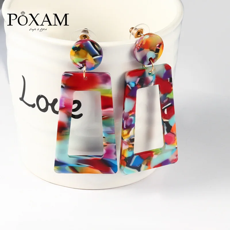 POXAM 2019 Fashion Personality Long Acrylic Drop Earrings for Women Geometric Colorful Fiber Resin femme Ear Jewelry statement
POXAM 2019 Fashion Personality Long Acrylic Drop Earrings for Women Geometric Colorful Fiber Resin femme Ear Jewelry statement