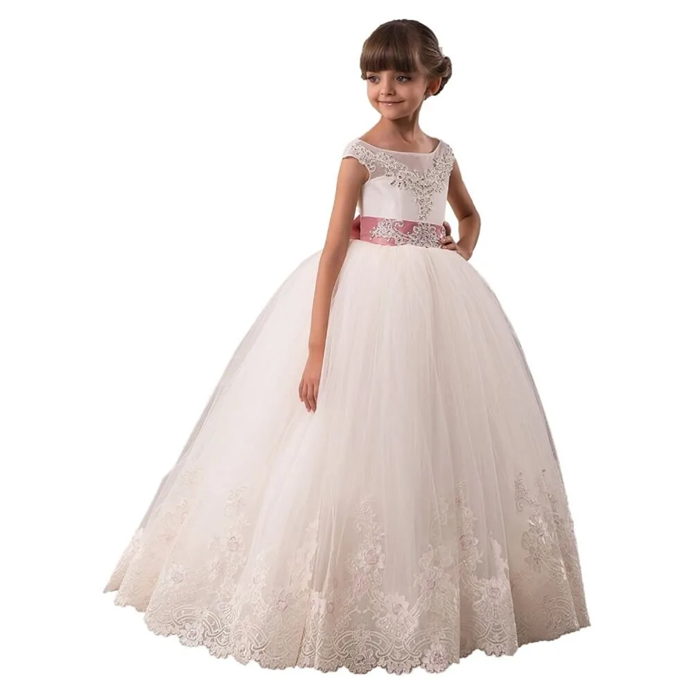 Real Image Ivory White Lace Flower Girls Dresses Ball Gown Floor Length Girls First Communion Dress Princess Dress 2-14 Old 2018
Real Image Ivory White Lace Flower Girls Dresses Ball Gown Floor Length Girls First Communion Dress Princess Dress 2-14 Old 2018