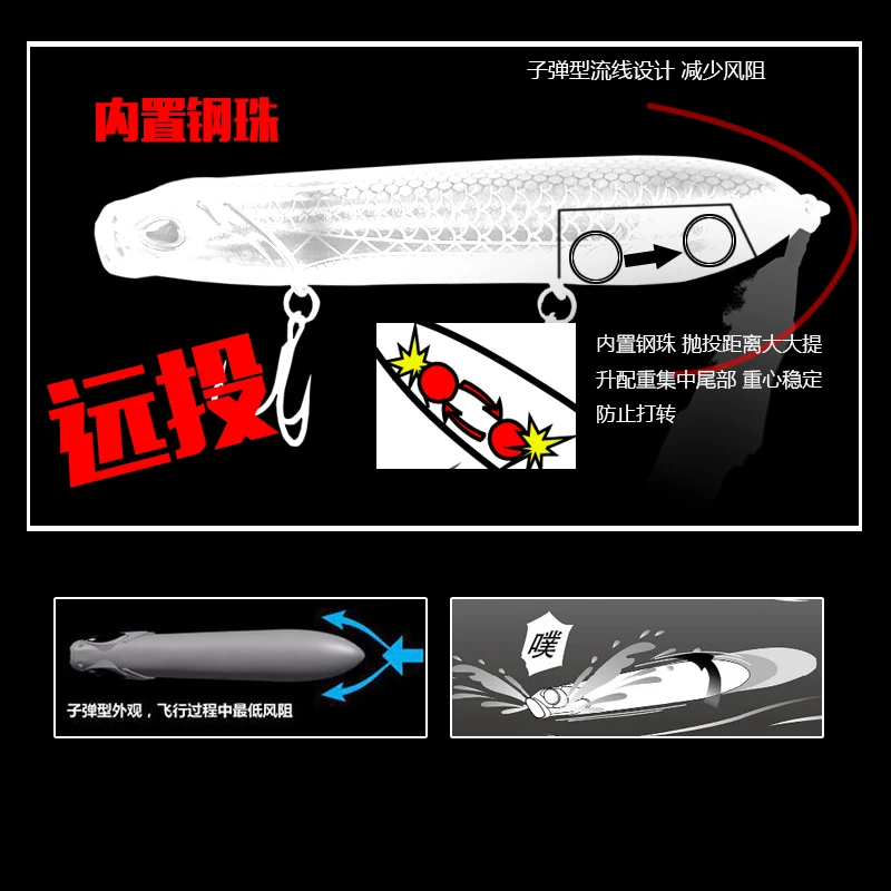1PCS NEW Design Fishing Lure 8cm 11.5g/11cm 17g Floating Pencil Lure Pesca Topwater Popper Lure Peche Isca Artificial Bait
1PCS NEW Design Fishing Lure 8cm 11.5g/11cm 17g Floating Pencil Lure Pesca Topwater Popper Lure Peche Isca Artificial Bait