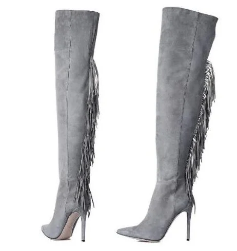 Size 35-43 grey color pointed toe side zipper over the knee high boots for women fall winter motorcycle thigh high boots
Size 35-43 grey color pointed toe side zipper over the knee high boots for women fall winter motorcycle thigh high boots
