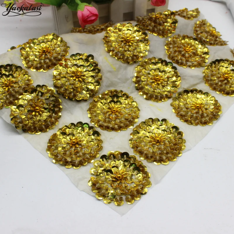 YACKALASI Sequined Flowers Appliqued Gold Embroidered Patches 3D Floral Appliques 30 Pcs Diy Sewing Trims Gold and Silver 5cm
YACKALASI Sequined Flowers Appliqued Gold Embroidered Patches 3D Floral Appliques 30 Pcs Diy Sewing Trims Gold and Silver 5cm