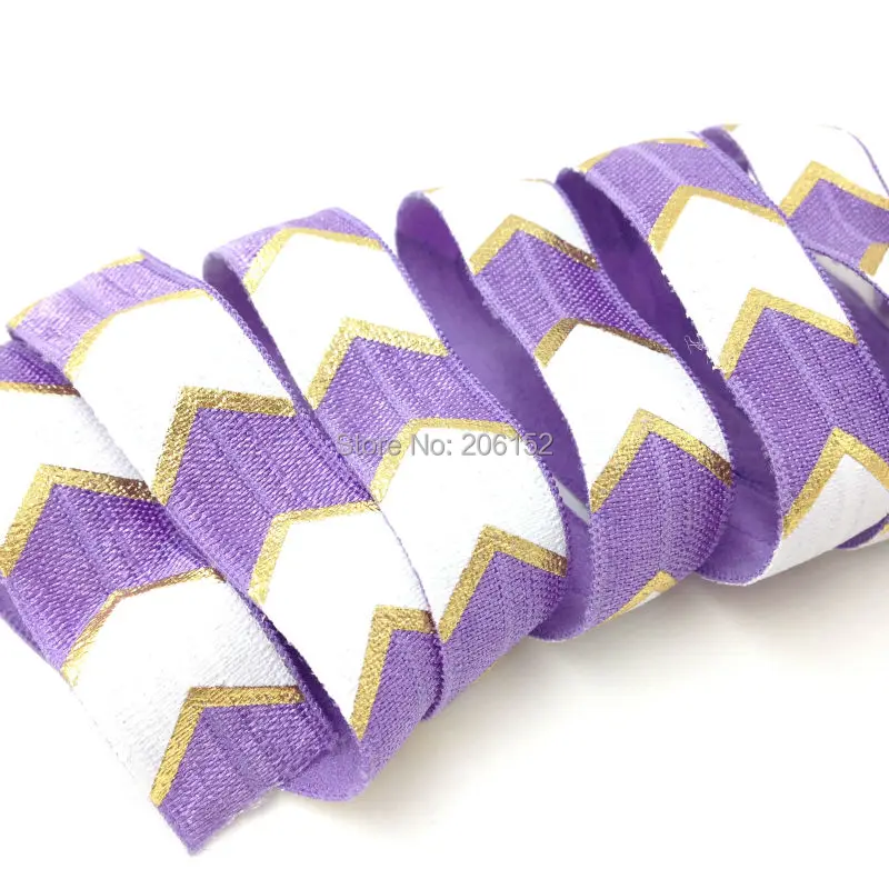 Big Chevron Foil Print FOE 5/8" Arrow Print Fold Over Elastic Ribbon for DIY Hair Accessories Headwear 100Y/lot Purple Color
Big Chevron Foil Print FOE 5/8" Arrow Print Fold Over Elastic Ribbon for DIY Hair Accessories Headwear 100Y/lot Purple Color