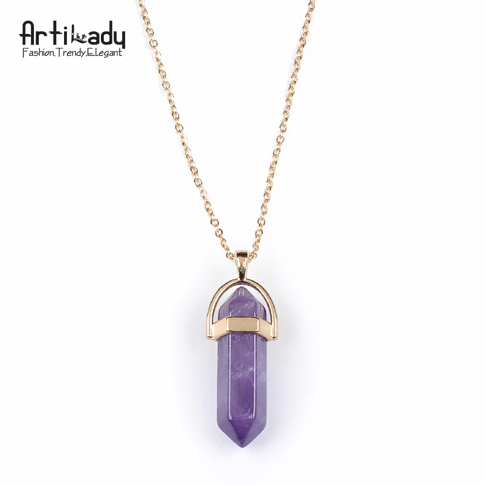Artilady золото цвет натуральный кристалл камень кулон ожерелье Мода опал для женщин