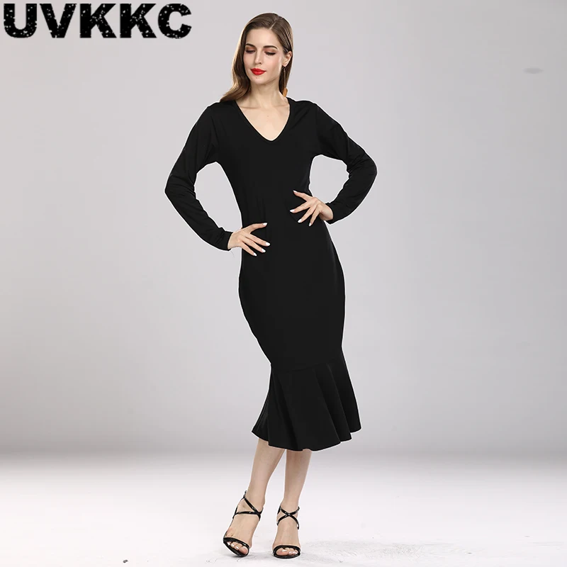 Uvkkc Women Dress Autumn Fashion Boho Femme Vestido Mermaid V-Neck Long Sleeve Elegant Party Solid Black Dresses For Women
Uvkkc Women Dress Autumn Fashion Boho Femme Vestido Mermaid V-Neck Long Sleeve Elegant Party Solid Black Dresses For Women