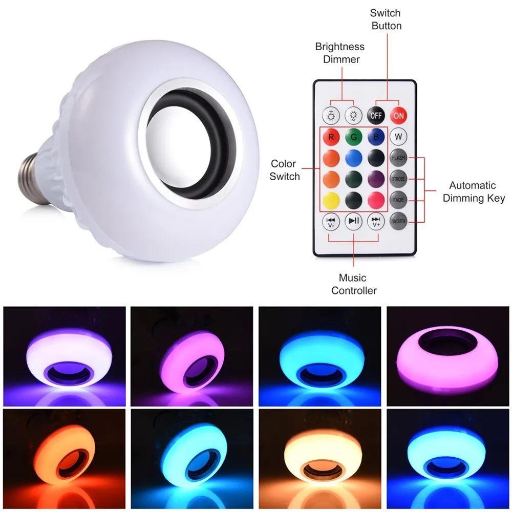 1/5/10X E27 Smart RGBW Wireless Bluetooth Speaker Bulb Music Playing Dimmable LED RGB Music Bulb Light Lamp with Remote Control
1/5/10X E27 Smart RGBW Wireless Bluetooth Speaker Bulb Music Playing Dimmable LED RGB Music Bulb Light Lamp with Remote Control