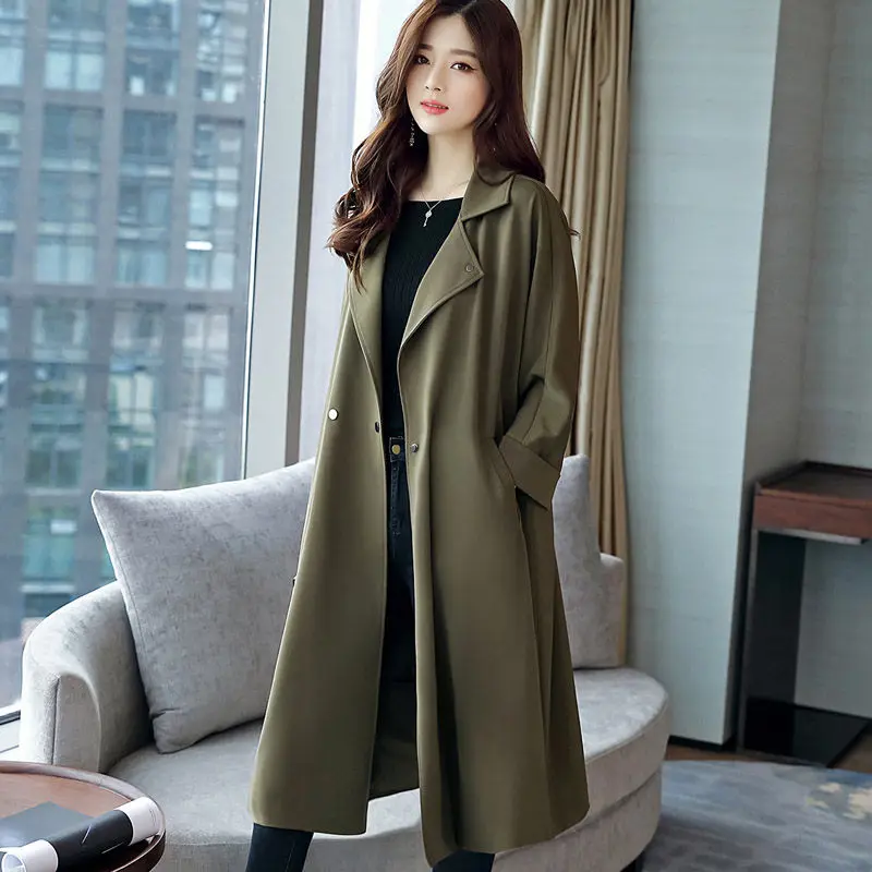 2020 New Korean Trench Coat Women Casual Lapel Long Windbreaker Female Casual Coat Plus Size 3XL Fashion Outerwear with beltf997
2020 New Korean Trench Coat Women Casual Lapel Long Windbreaker Female Casual Coat Plus Size 3XL Fashion Outerwear with beltf997
