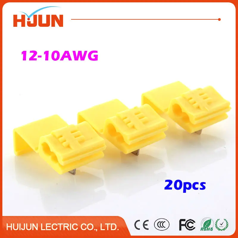20pcs/lot Yellow Scotch Lock Quick Splice Connector Cable Joiner Crimp Terminal Soft Wire 4-6mm2 12-10AWG
20pcs/lot Yellow Scotch Lock Quick Splice Connector Cable Joiner Crimp Terminal Soft Wire 4-6mm2 12-10AWG