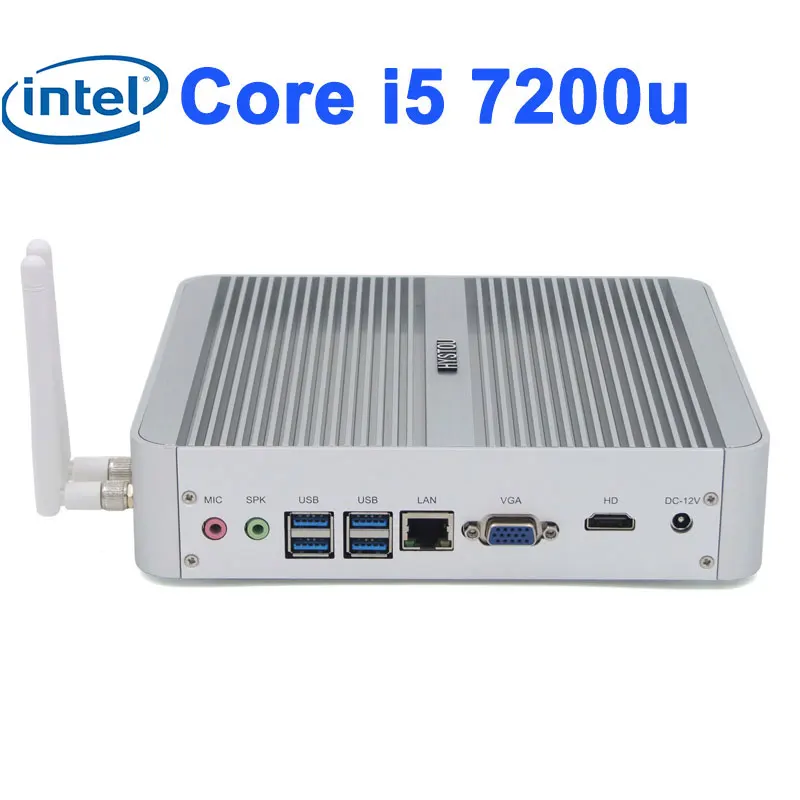 Безвентиляторный Barebone i5 7200u i3 7100u Win10 3 года гарантии мини HDMI компьютер 4K HTPC ТВ