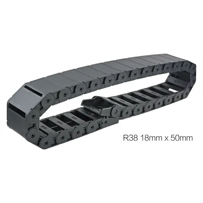 R38 18mm x 50mm Black Plastic Semi Closed Cable Wire Carrier Drag Chain 1M Length for 3D Printer CNC Router Machine Tool
R38 18mm x 50mm Black Plastic Semi Closed Cable Wire Carrier Drag Chain 1M Length for 3D Printer CNC Router Machine Tool