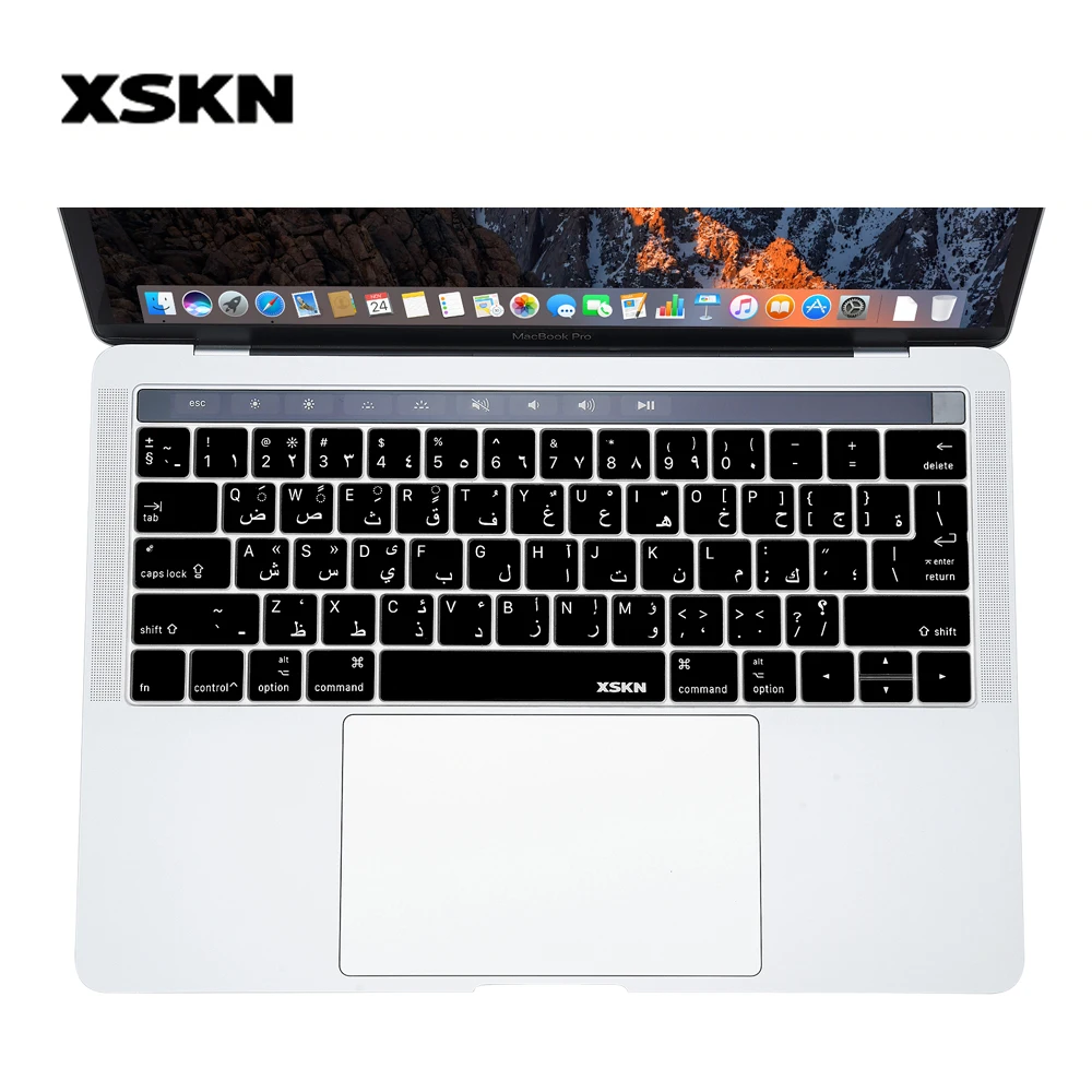 

XSKN Arabic Keyboard Cover Skin Ultra Thin Protective Film for Apple MacBook Pro Retina 13" 15" TouchBar US EU Both, Free Gift