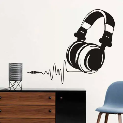 Earphone Song Vinyl Wall Sticker Removable Vinyl Wall Art Listen To Music Headphones Vinyl Wall Decals Music Lover Gift AY1806
Earphone Song Vinyl Wall Sticker Removable Vinyl Wall Art Listen To Music Headphones Vinyl Wall Decals Music Lover Gift AY1806