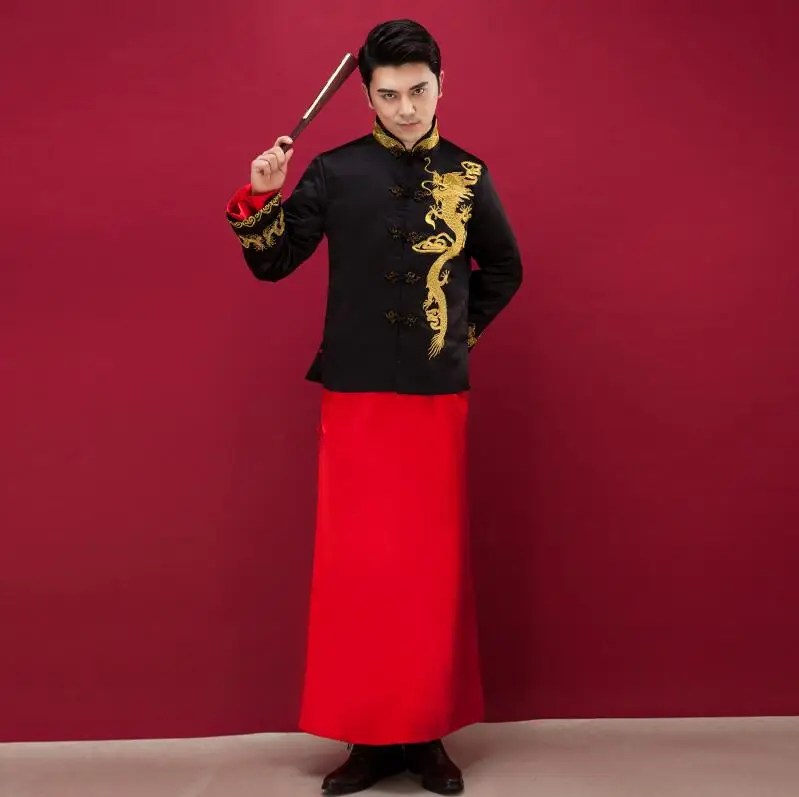 2018 Chinese Wedding Groom Black Red Gown Robe Fashion new summer men's wedding gown dragon groom Ken Chu Same Item kimono show
2018 Chinese Wedding Groom Black Red Gown Robe Fashion new summer men's wedding gown dragon groom Ken Chu Same Item kimono show