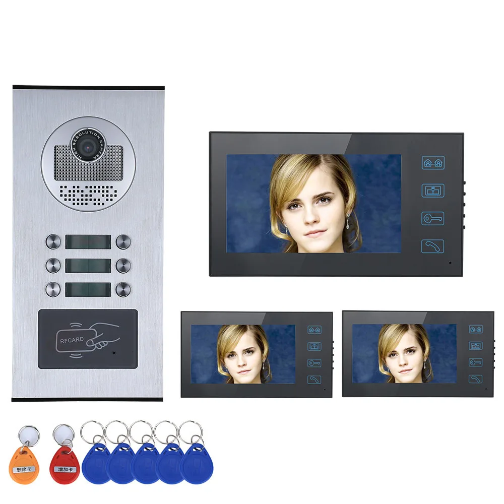 Touch Button 7" 3/4/5/6 Apartment/Family Video Door Phone Intercom System RFID IR-CUT HD 1000TVL Camera with 6 button Waterproof
Touch Button 7" 3/4/5/6 Apartment/Family Video Door Phone Intercom System RFID IR-CUT HD 1000TVL Camera with 6 button Waterproof