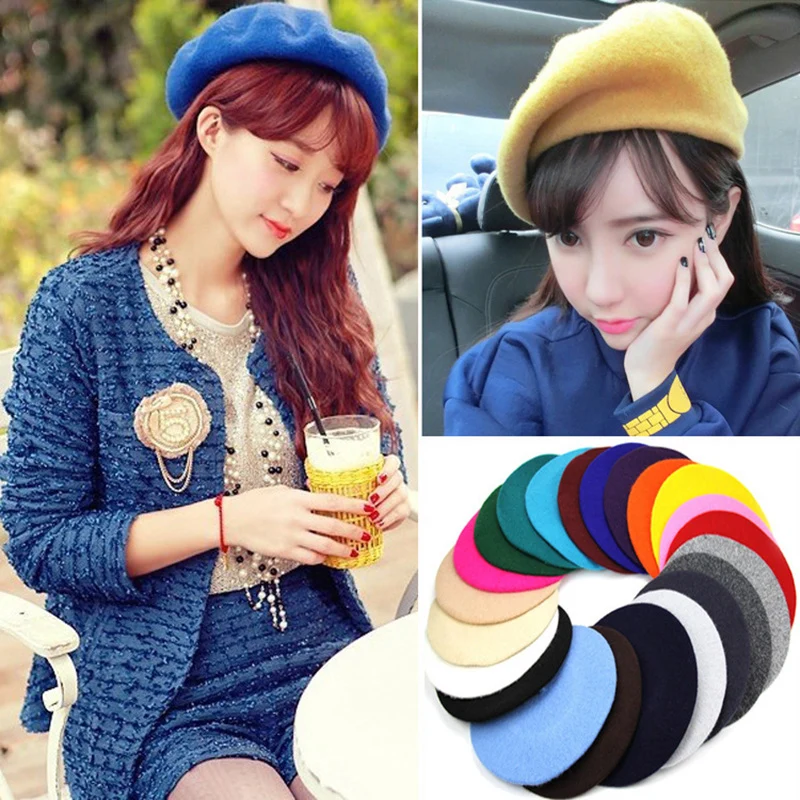 Hot Sell 2018 Cheap Fashion New Women Wool Solid Color Beret Female Bonnet Caps Winter All Matched Warm Walking Hat Cap 14 Color
Hot Sell 2018 Cheap Fashion New Women Wool Solid Color Beret Female Bonnet Caps Winter All Matched Warm Walking Hat Cap 14 Color