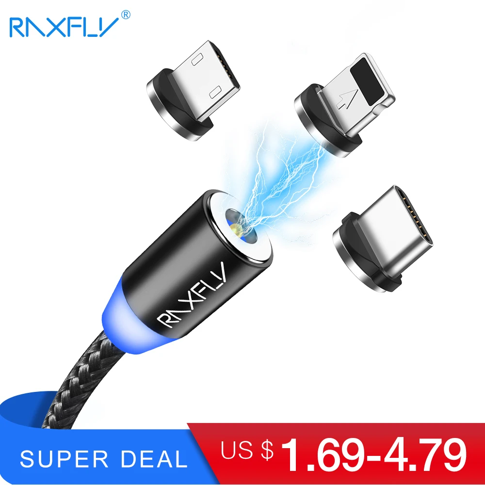 Фото Raxfly 2in1 Магнитный кабель Type C Micro USB магнит Зарядное устройство для - купить