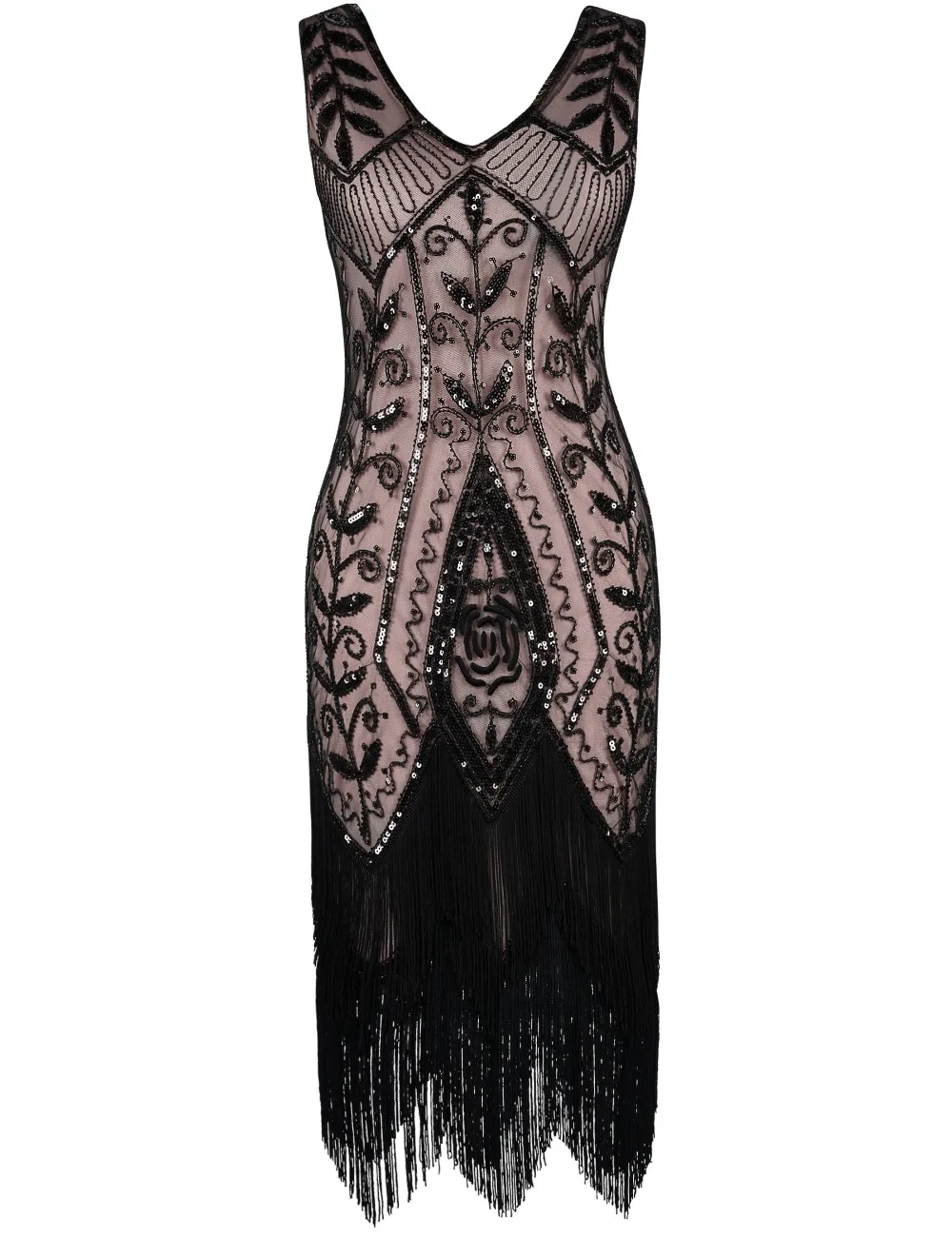 PrettyGuide Women 1920s Gatsby Downton V Neck Sexy Backless Sequin Tassle Hem Party Cocktail Flapper Dress
PrettyGuide Women 1920s Gatsby Downton V Neck Sexy Backless Sequin Tassle Hem Party Cocktail Flapper Dress