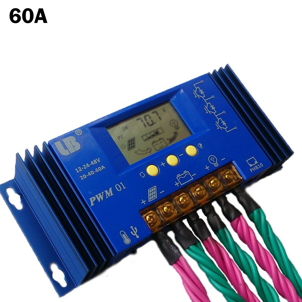 60A 12V 24V 48V Auto PWM Solar Battery Panel Charge Controller Regulator LCD Display 60A 48V Solar Controller
60A 12V 24V 48V Auto PWM Solar Battery Panel Charge Controller Regulator LCD Display 60A 48V Solar Controller