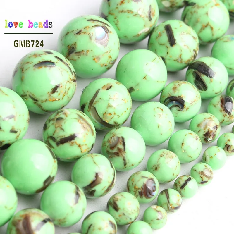 Cyan Green Shell Howlite Loose Stone Round Beads for Jewelry Making DIY Bracelet 15'' strand 4/6/8/10/12mm
Cyan Green Shell Howlite Loose Stone Round Beads for Jewelry Making DIY Bracelet 15'' strand 4/6/8/10/12mm