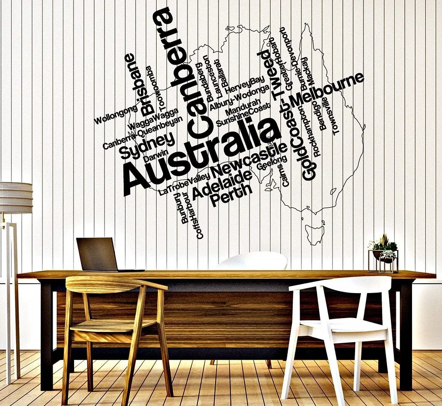 Wall Sticker Vinyl Decal Australia map and mainland city vinyl art stickers living room bedroom home decor 2DT12
Wall Sticker Vinyl Decal Australia map and mainland city vinyl art stickers living room bedroom home decor 2DT12