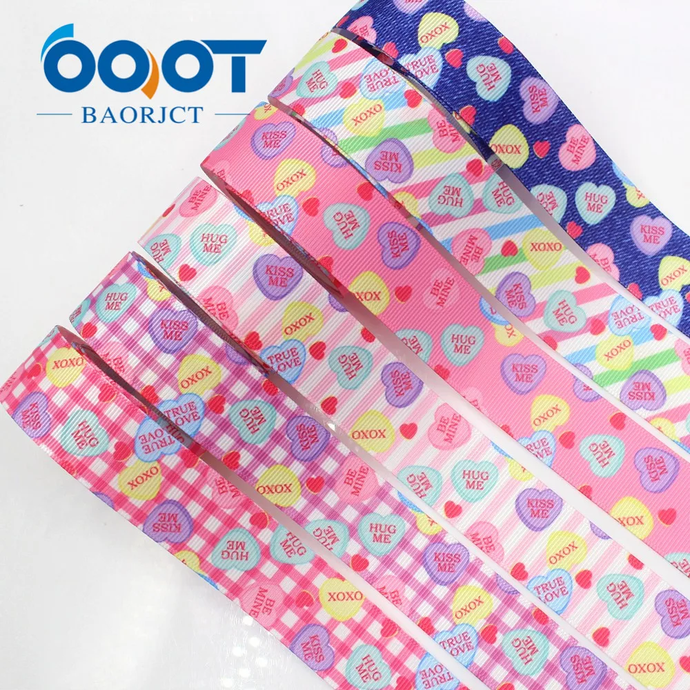 OOOT BAORJCT G 18702 584 25 мм 10 ярдов ленты в форме сердца термотрансферный принт grosgrain