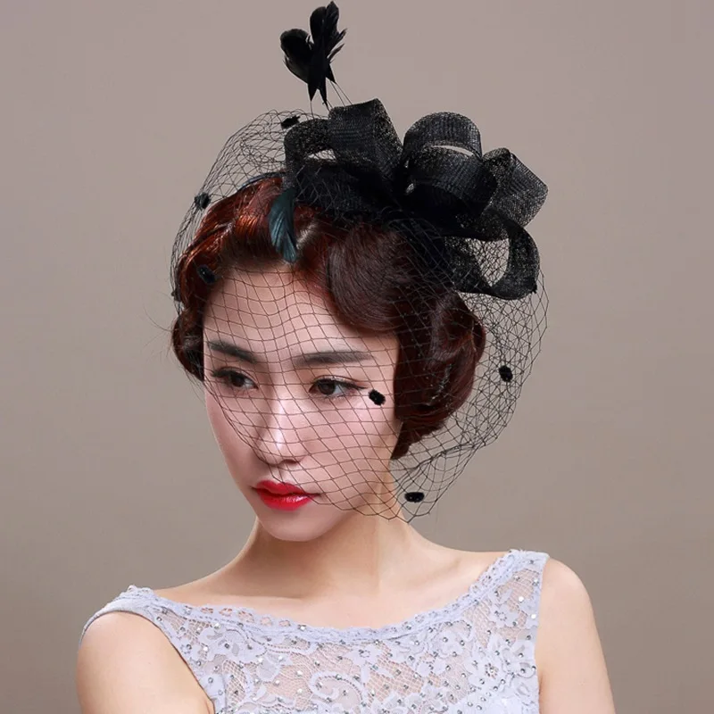 Headdress Gauze Feather Face Cover Face Headdress Vintage with Black Hair Accessories
Headdress Gauze Feather Face Cover Face Headdress Vintage with Black Hair Accessories