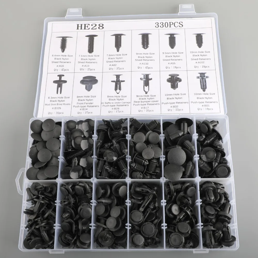Areyourshop 330PCS Car Bumper Push Rivet Fastener Clip Retainers Assortment For Ford for Toyota Universal Auto Car accessories
Areyourshop 330PCS Car Bumper Push Rivet Fastener Clip Retainers Assortment For Ford for Toyota Universal Auto Car accessories