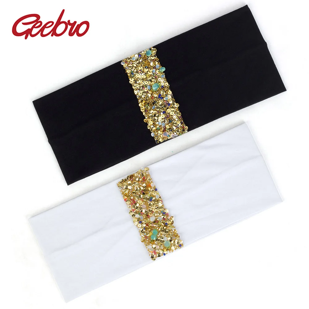 Geebro Women Fashion Headband Female Gold Sequin Accessories Boho Cotton Girls Hairband Shine Rhinestones Turban Elastic DT769
Geebro Women Fashion Headband Female Gold Sequin Accessories Boho Cotton Girls Hairband Shine Rhinestones Turban Elastic DT769