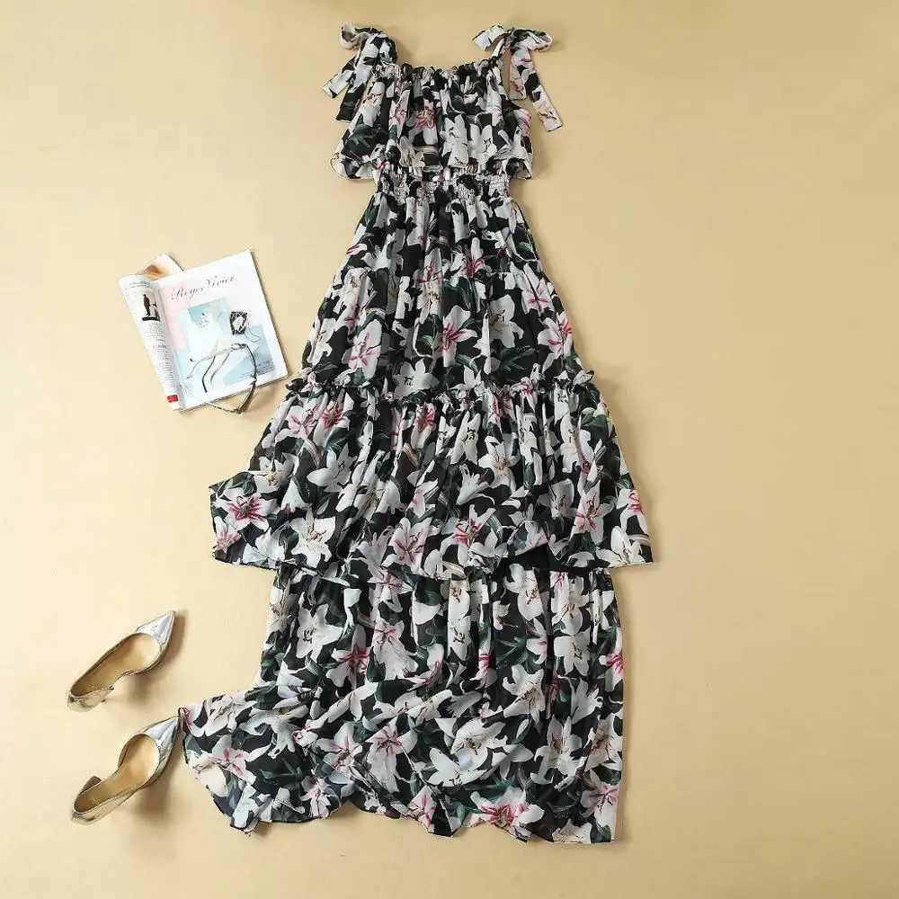 HIGH QUALITY New Fashion Summer Dress 2019 Designer Runway Dress Women's Strapless Floral Cascading Ruffle Long Dress
HIGH QUALITY New Fashion Summer Dress 2019 Designer Runway Dress Women's Strapless Floral Cascading Ruffle Long Dress