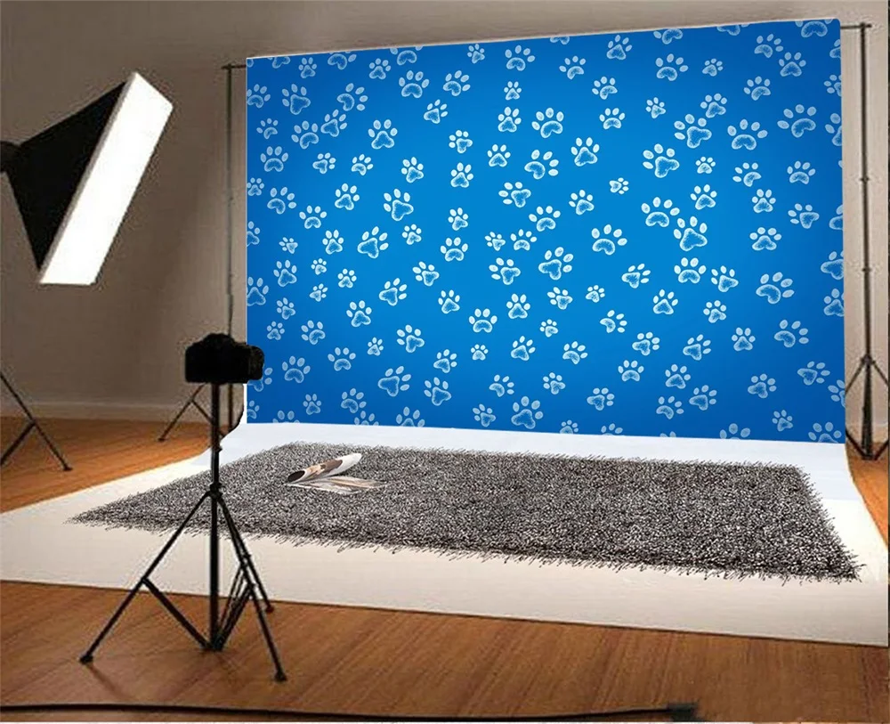 Laeacco Blue Back Bear Paw шаблон детские для малышей фотографии Фоны индивидуальные