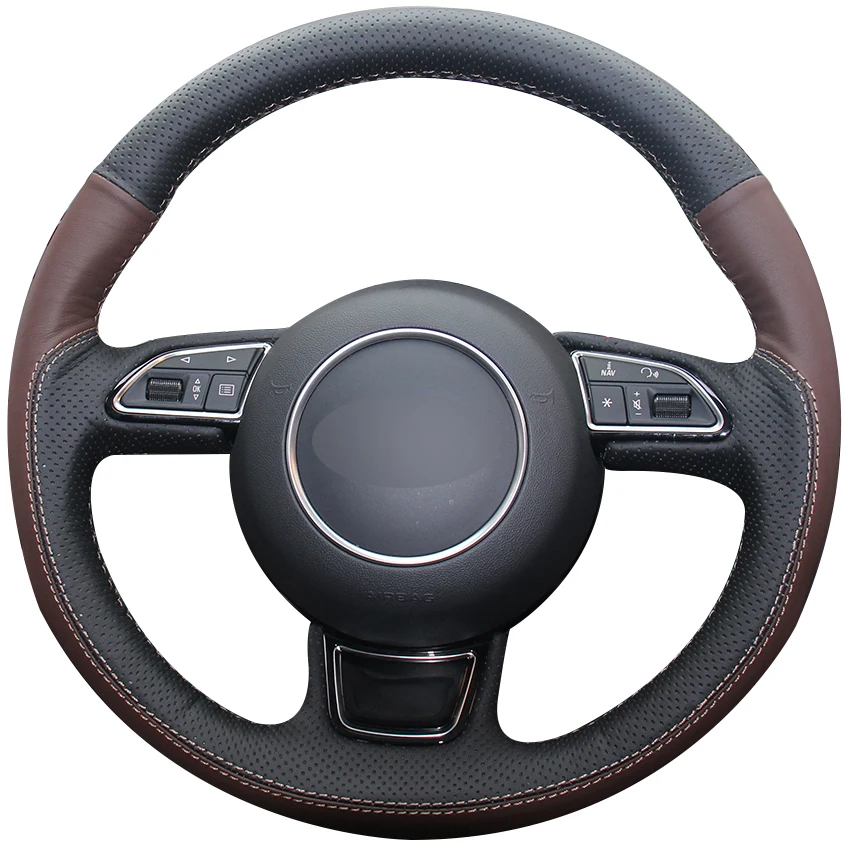 Black Natural Leather Coffee Natural Leather Car Steering Wheel Cover for Audi A1 A3 A5 A7
Black Natural Leather Coffee Natural Leather Car Steering Wheel Cover for Audi A1 A3 A5 A7