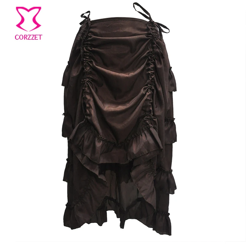 Victorian Brown Ruffle Chiffon Front Pleated Up Steampunk Skirt 2017 Summer Skirts Womens For Matching Corset Gothic Clothing
Victorian Brown Ruffle Chiffon Front Pleated Up Steampunk Skirt 2017 Summer Skirts Womens For Matching Corset Gothic Clothing