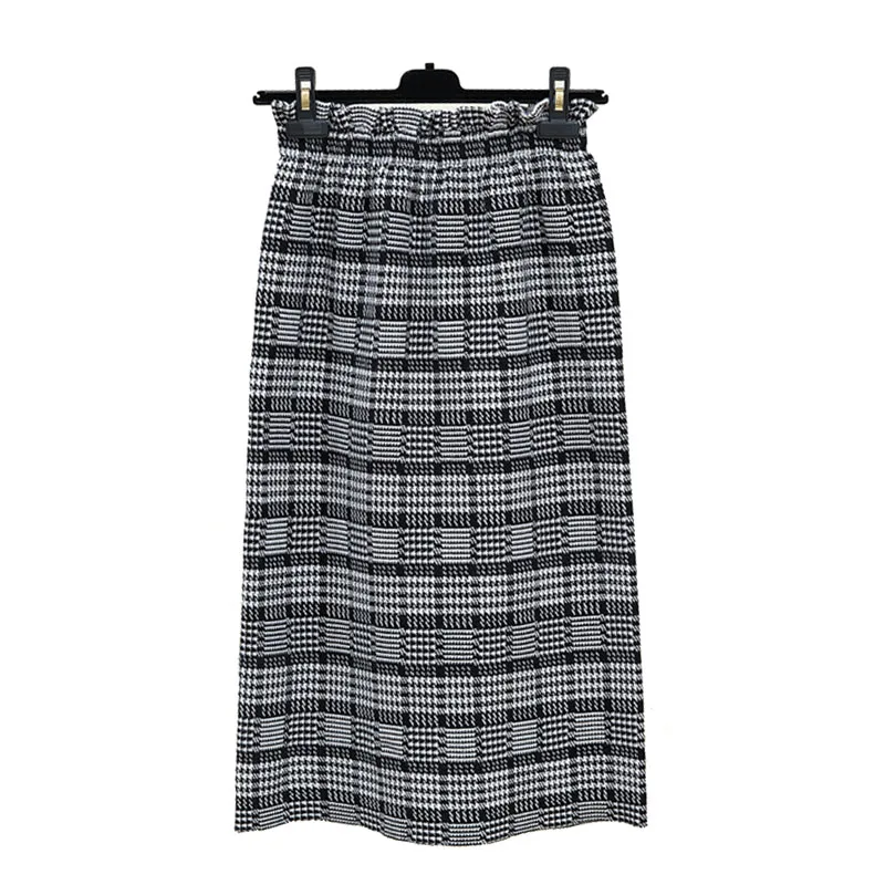 PERHAPS U Black Camel Knitted Elastic Waist Straight Houndstooth Empire Midi Skirt Autumn Winter Vintage S0142
PERHAPS U Black Camel Knitted Elastic Waist Straight Houndstooth Empire Midi Skirt Autumn Winter Vintage S0142