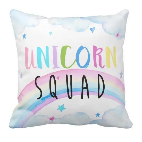 Kawaii Unicorn Squad Decorative Cushion Cover Cute White Unicorn Pillow Case with Rainbow Cloud Funny Unicorn Car Room Decor 18"
Kawaii Unicorn Squad Decorative Cushion Cover Cute White Unicorn Pillow Case with Rainbow Cloud Funny Unicorn Car Room Decor 18"