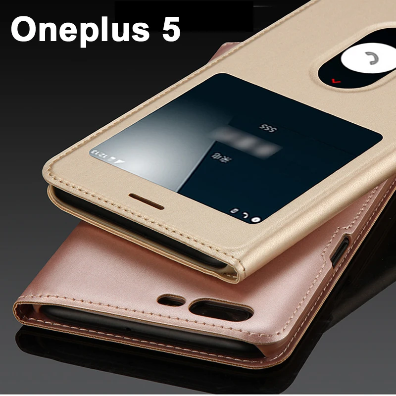 Чехол oneplus 5 Роскошный чехол из искусственной кожи флип для one plus защитный