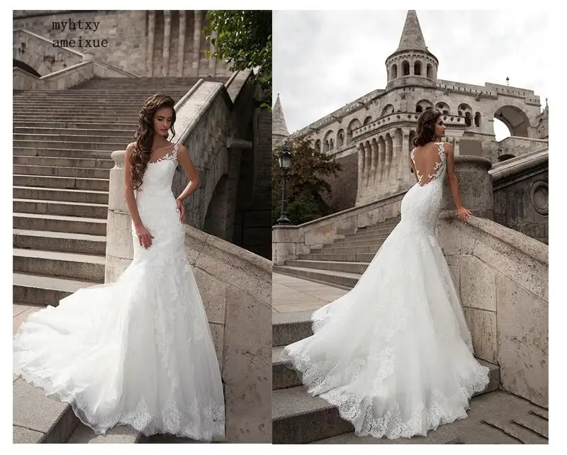 2023 New Sleeveless Tulle O-neck Court Train Floor-length Backless Mermaid Wedding Dresses Turkey Made In China
2023 New Sleeveless Tulle O-neck Court Train Floor-length Backless Mermaid Wedding Dresses Turkey Made In China