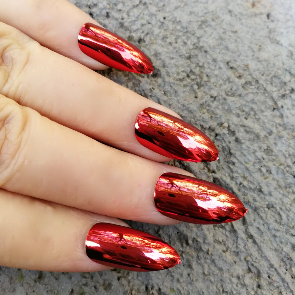 24Pc Press On Nails Metallic Plating Stiletto Fake Nails Red Wedding Artificial Full Cover Nail Tips Faux Ongles Nep Nagels
24Pc Press On Nails Metallic Plating Stiletto Fake Nails Red Wedding Artificial Full Cover Nail Tips Faux Ongles Nep Nagels